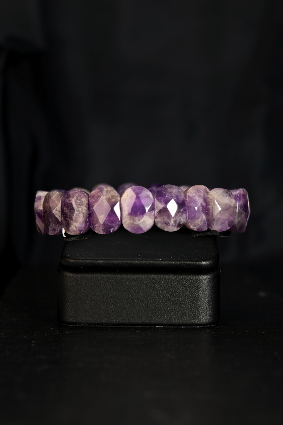 Ametist Özel Kesim Doğal Taş Unisex Bileklik