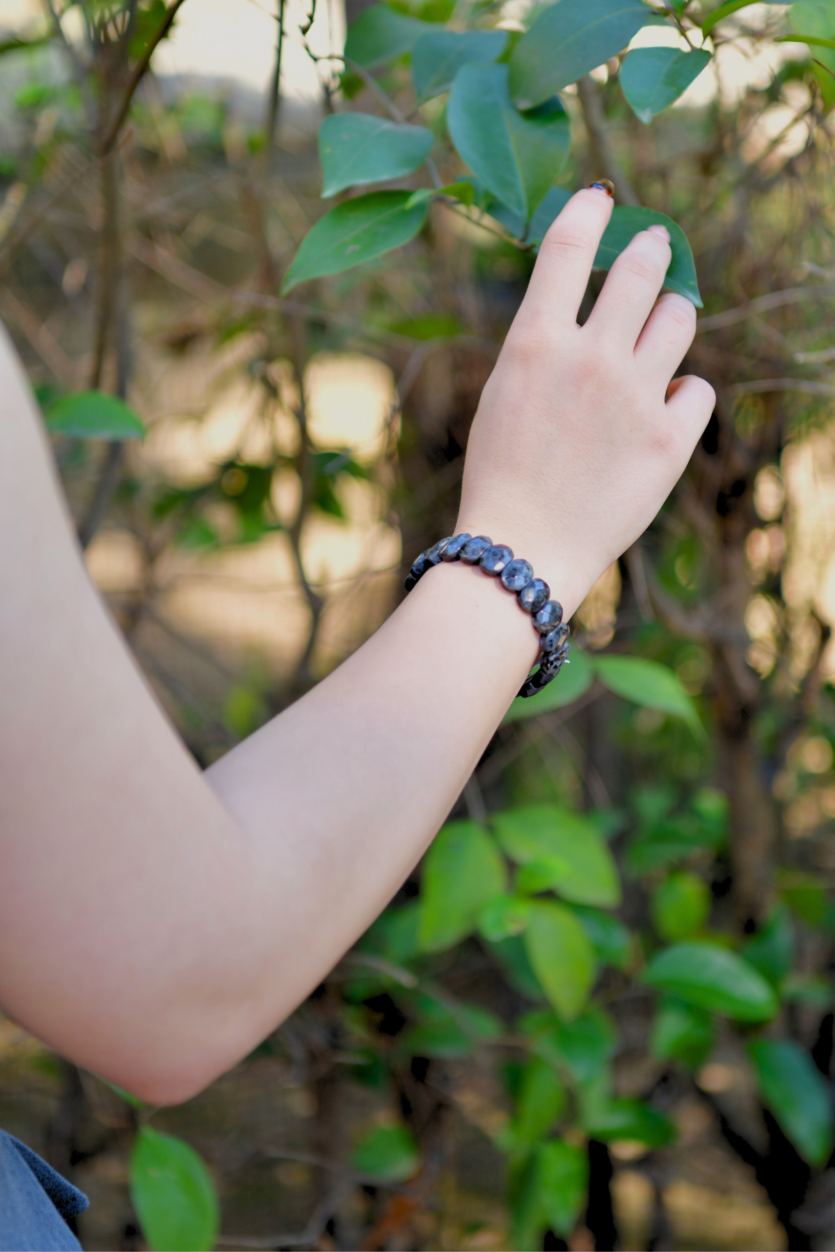 Spektrolit Özel Kesim Doğal Taş Unisex Bileklik