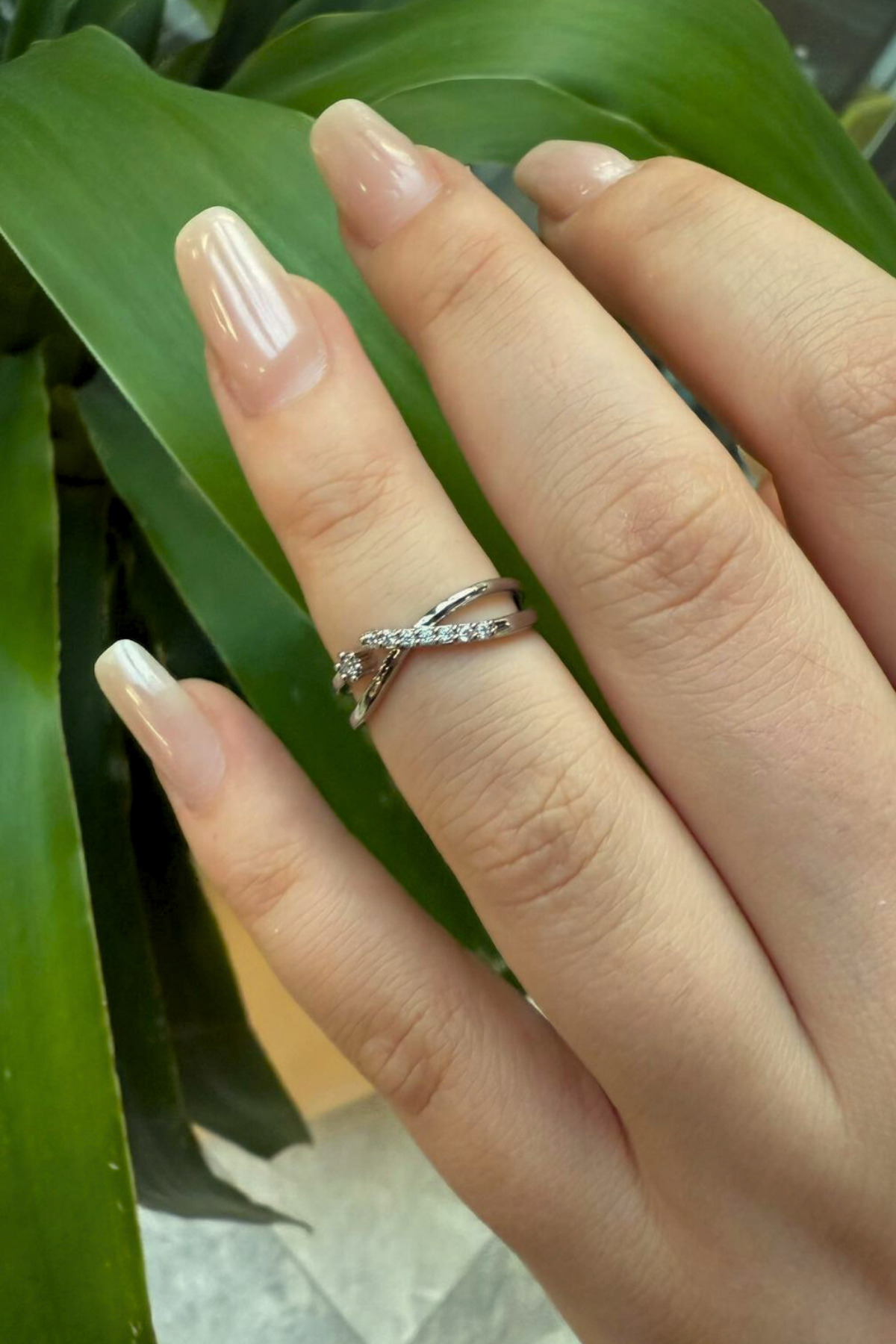 Sonsuzluk Desenli Üzeri Taşlı Çelik Görünümlü Xp Eklem Yüzüğü