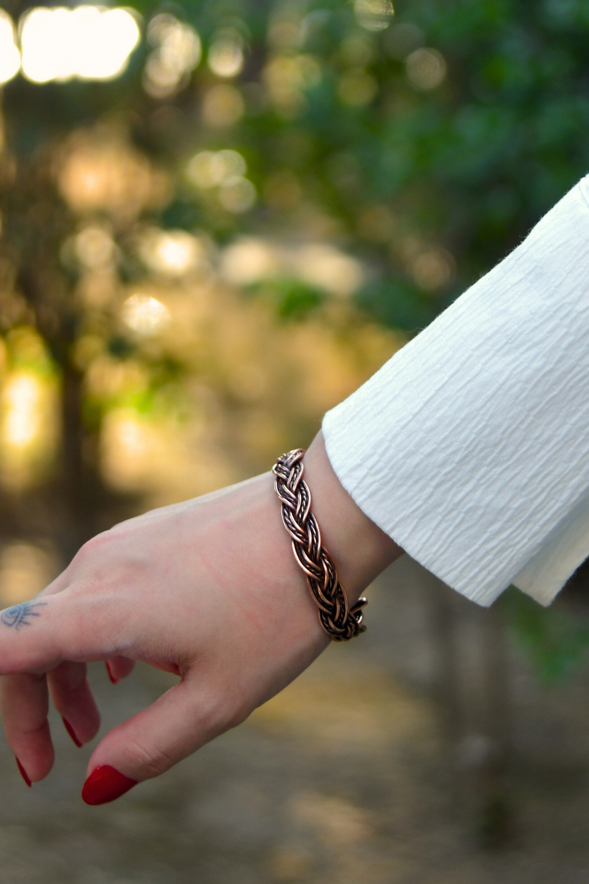 Örgü Model Bakır Bileklik