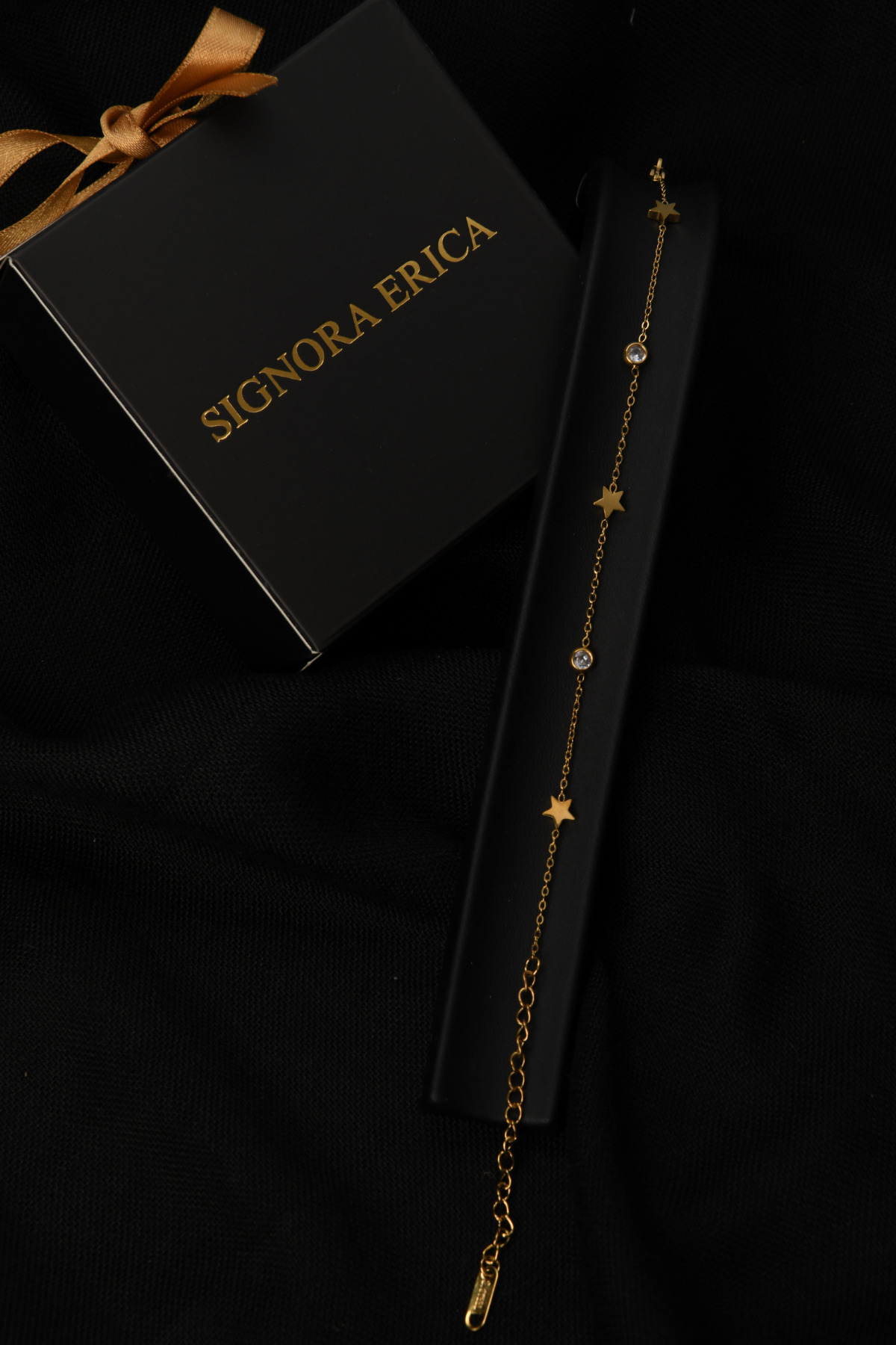 Sıralı Yıldız Zirkon Taş Model Kadın Çelik Bileklik