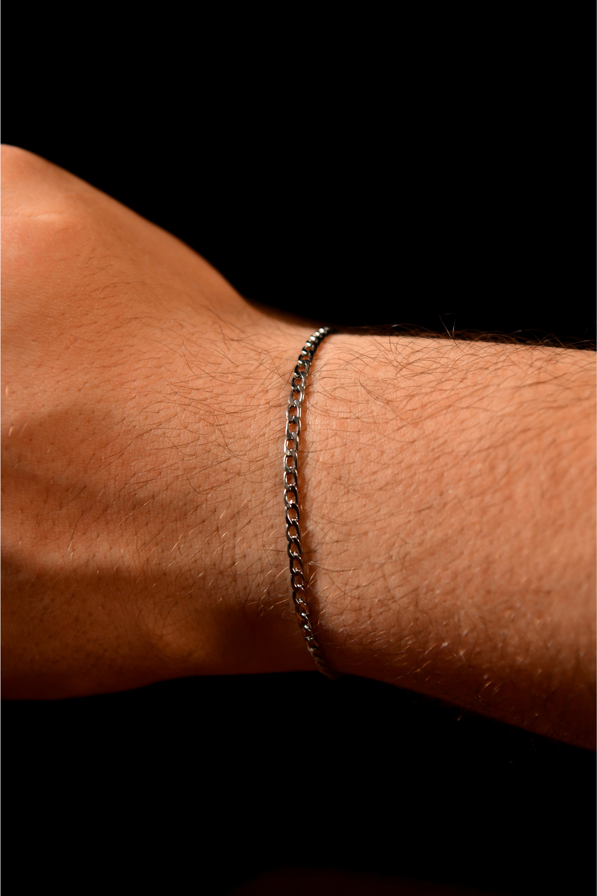 İç İçe Geçen Halka Model Erkek Çelik Zincir Bileklik 3 mm