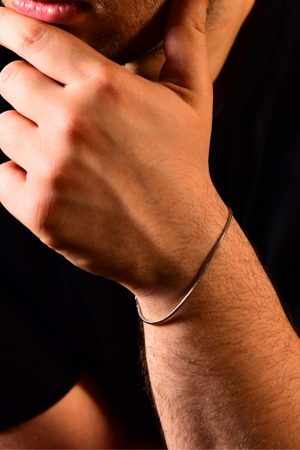 Yılan Model Unisex Çelik Zincir Bileklik