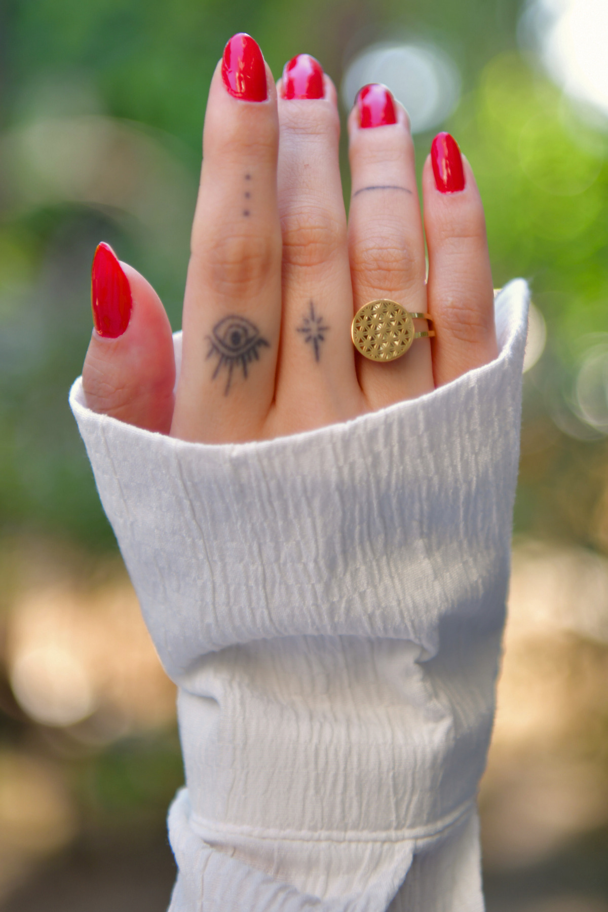 Üzeri Lotus Çiçeği Model Ayarlanabilir Çelik Yüzük