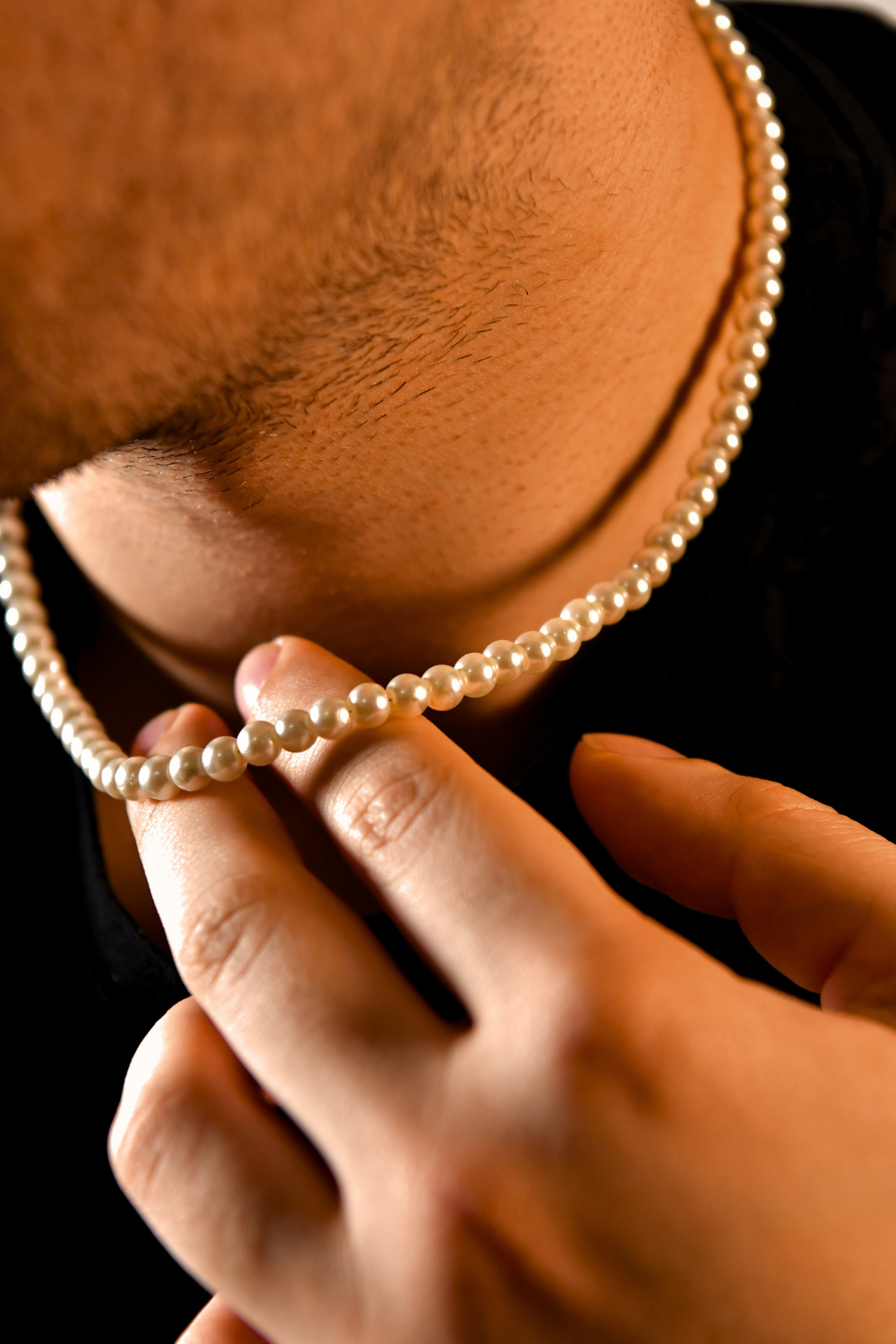 İnci Taşlı Unisex Kolye 6mm