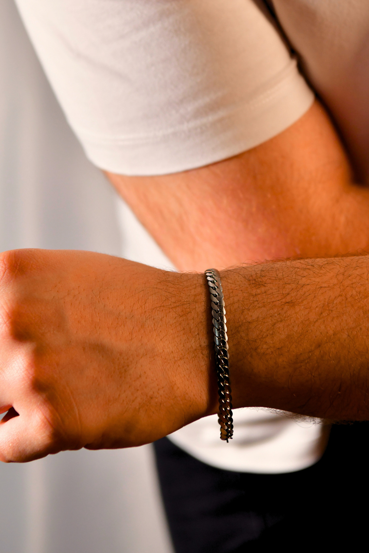 Balık Sırtı Model Erkek Çelik Bileklik