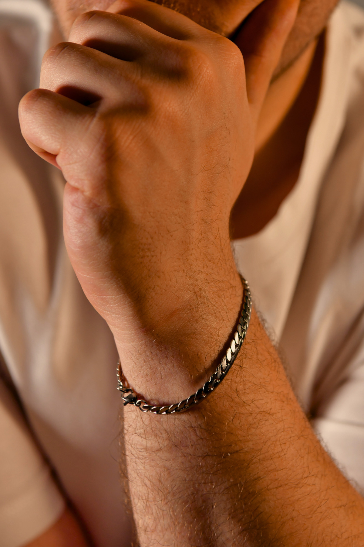 Balık Sırtı Model Erkek Çelik Bileklik