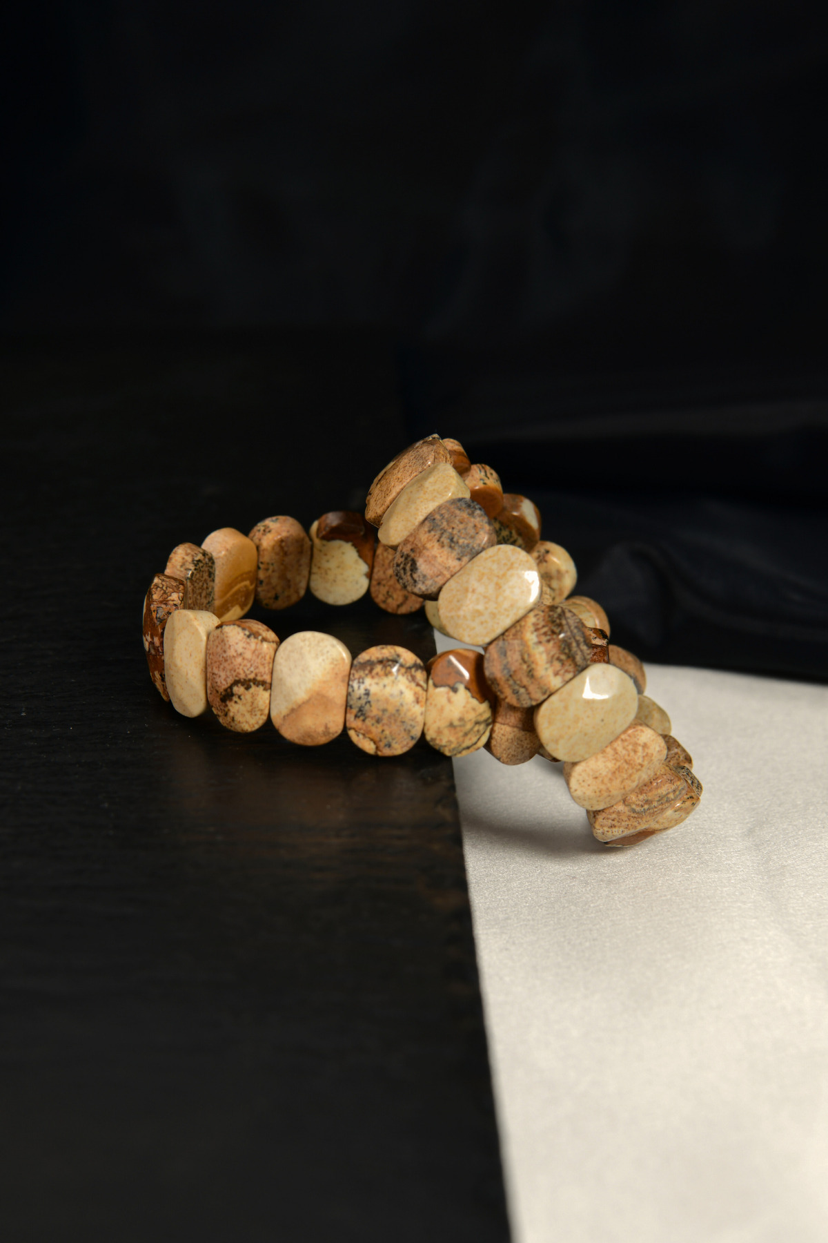 Ağaç Jasper Özel Kesim Doğal Taş Unisex Bileklik