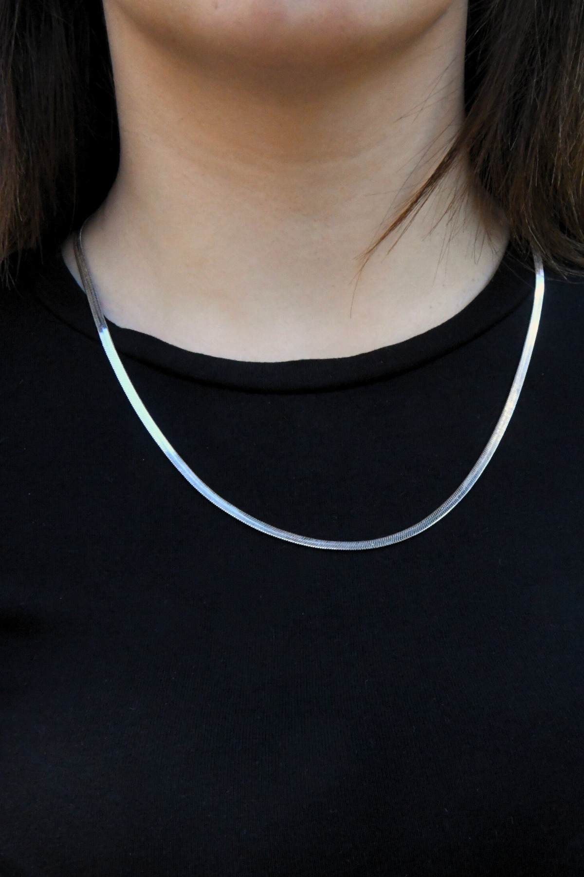 İtalyan Ezme Model Unisex Çelik Zincir Kolye 3 Mm