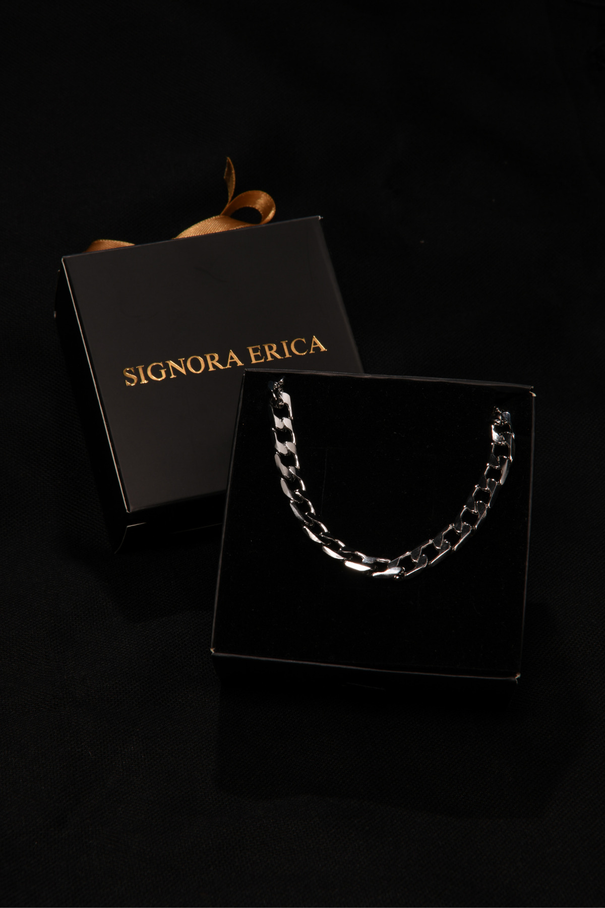 İç İçe Geçen Halka Model Erkek Çelik Zincir Kolye 7 mm