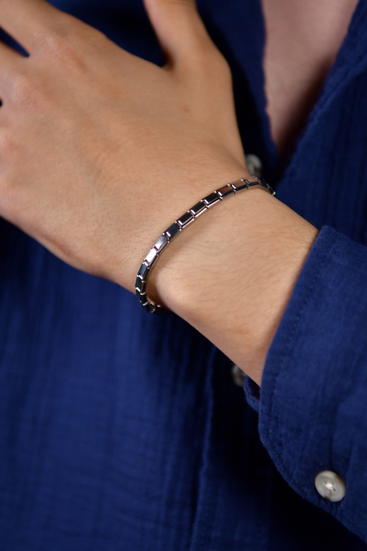 İtalyan Çelik Unisex Bileklik 5mm