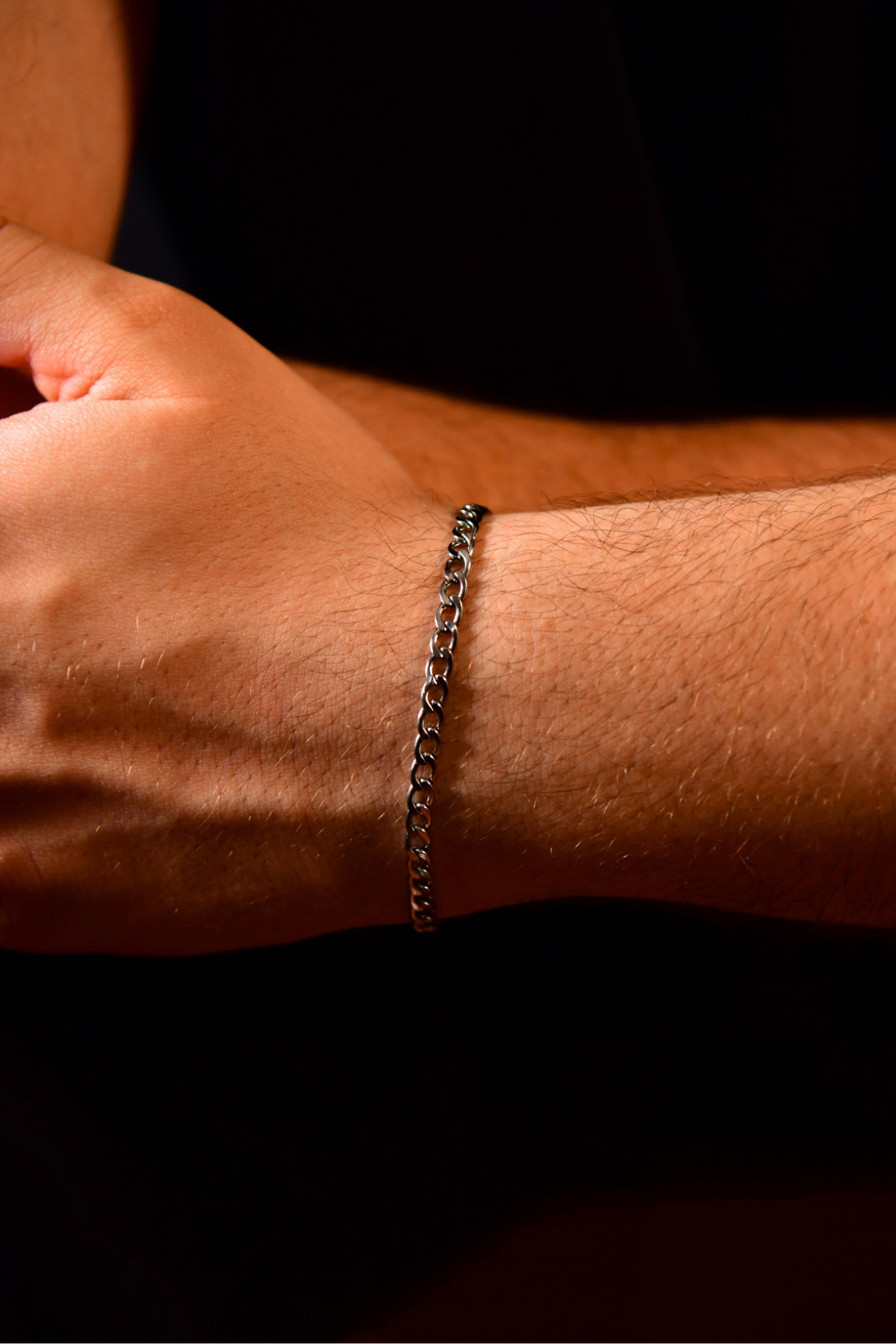 İç İçe Geçen Halka Model Erkek Çelik Zincir Bileklik 5 mm