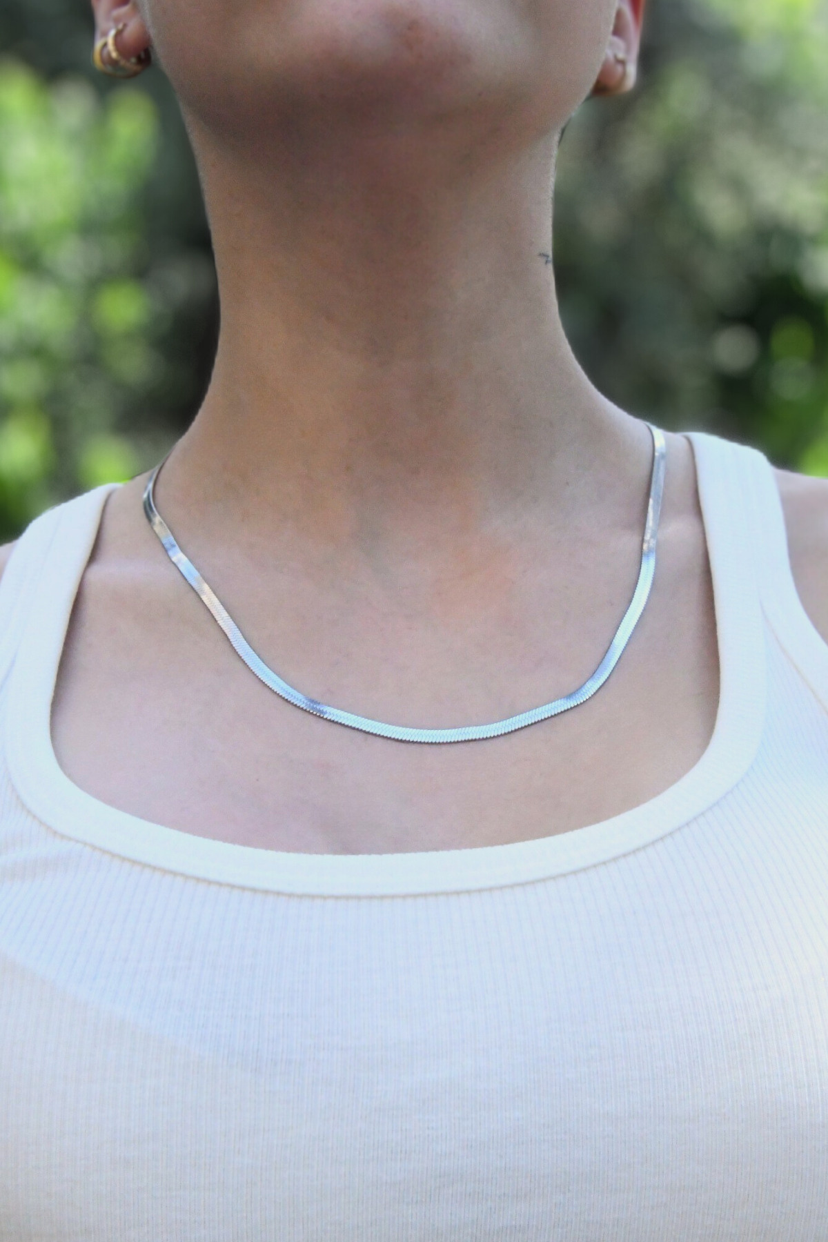 İtalyan Ezme Model Unisex Çelik Zincir Kolye 4 Mm