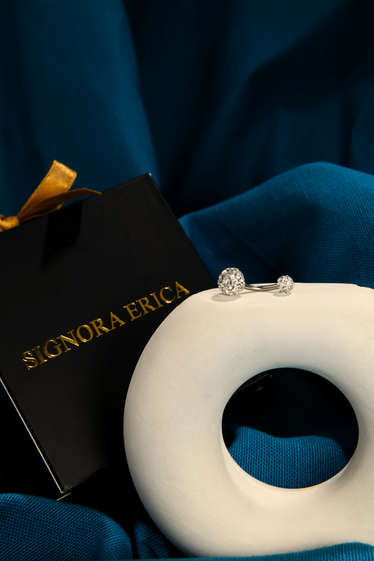 Zirkon Taşlı Disko Topu Model Göbek Piercing